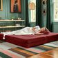 Jaxx Zipline 3-Piece Stationary Convertible Sleeper Sofa in Berry Velvet, , large