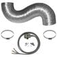 Electric Dryer Duct Kit with 3-Wire Cord, 8" Hybrid Vent Duct and Clamps in Black and Silver, , large