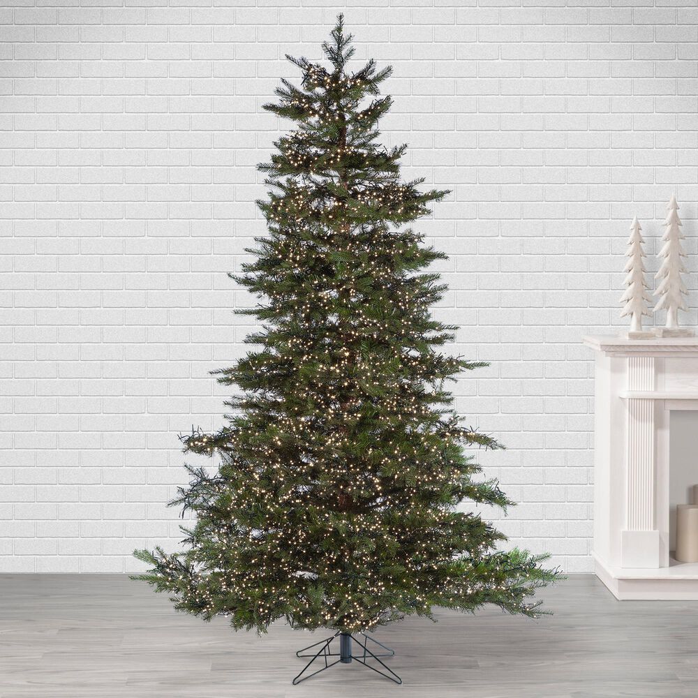 The Gerson Company 7.5' Natural Cut Monaco Pine Pre-Lit Tree in Green, , large