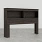Lemoore Essential Full/Queen Bookcase Headboard in Grey Walnut, , large