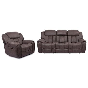 Oxford Furniture 2-Piece Power Reclining Living Room Set in Cowboy Dark Brown, , large