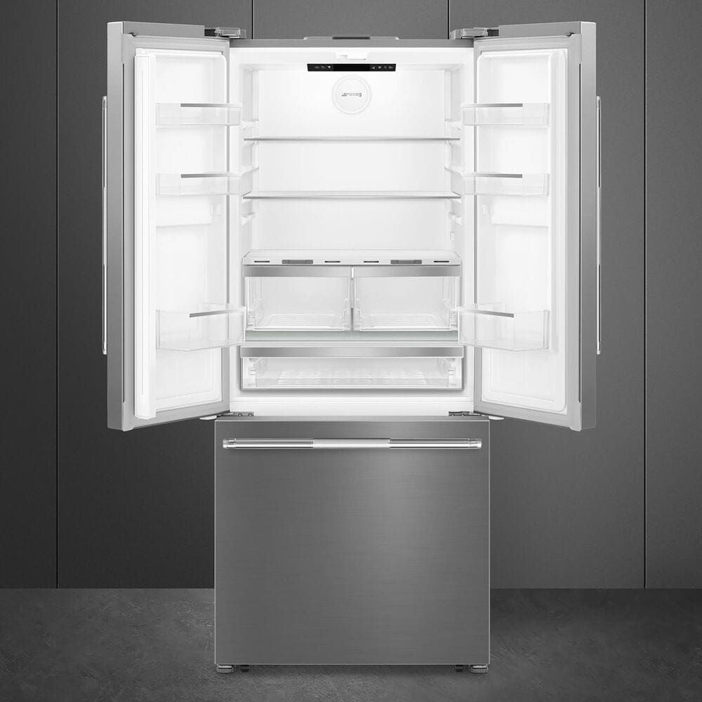 SMEG 16 Cu. Ft. Freestanding French Door Refrigerator in Stainless Steel, , large