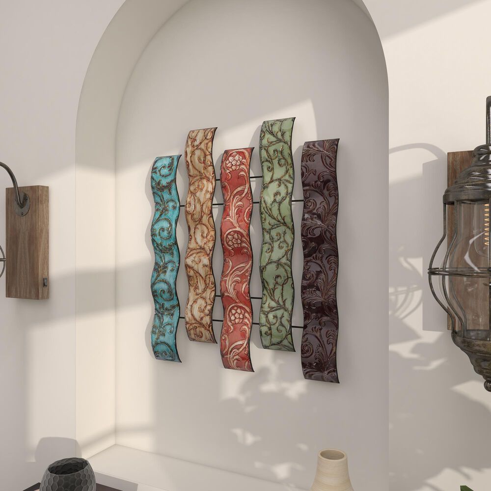Maple and Jade 20&quot; x 24&quot; Abstract Wall Decor in Aqua, Beige, Red, Pale Green and Dark Brown, , large