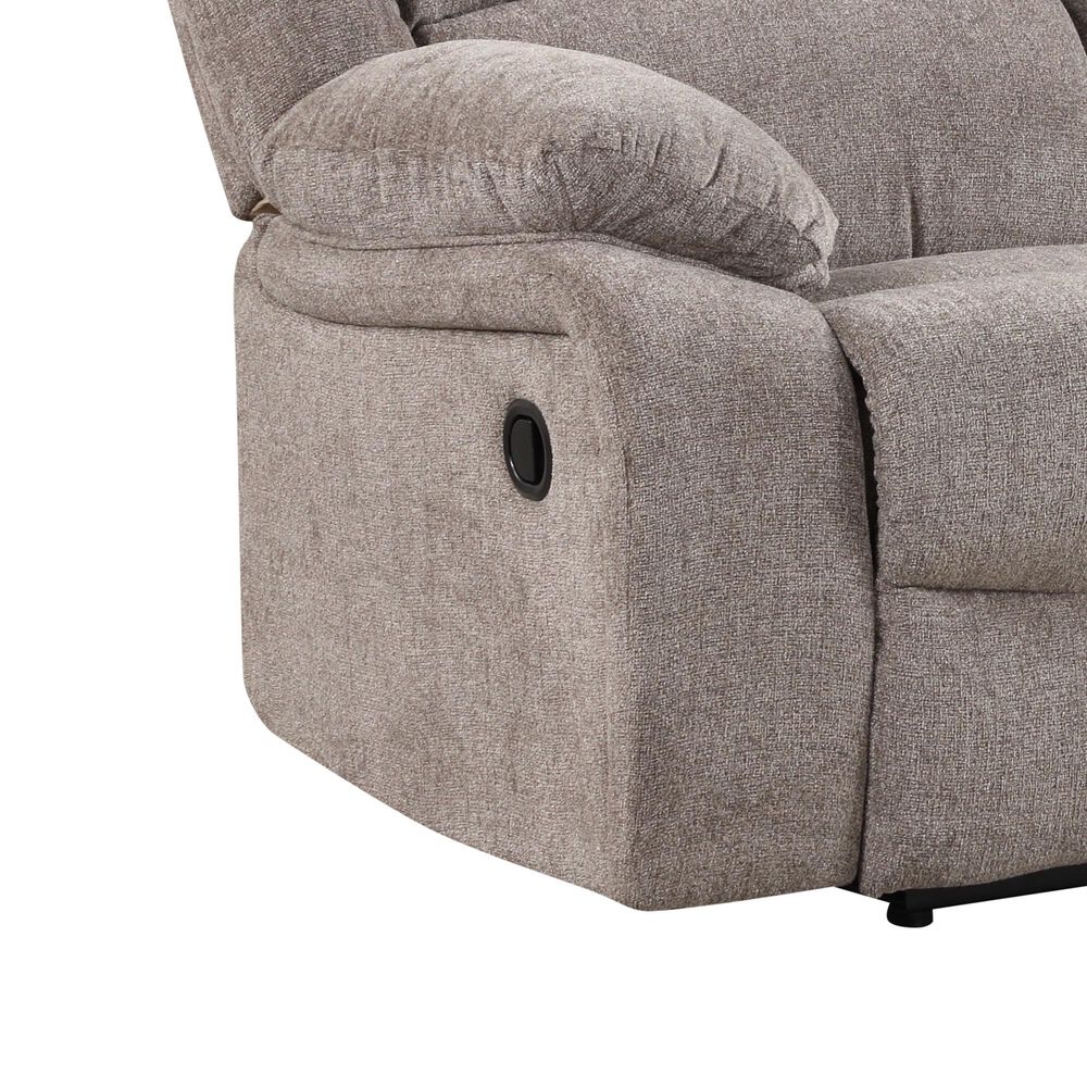 Furniture of America Hawkins 3-Piece Manual Reclining Living Room Set in Gray, , large