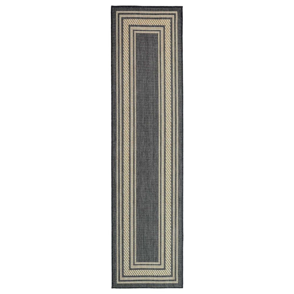 Nourison Horizon HOZ03 Charcoal 2&#39;2&quot; x 8&#39; Indoor/Outdoor Runner, , large