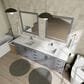 Lexora Home Jacques 84" Double Bathroom Vanity in Dark Grey with 2 cm White Quartz Top and Rectangular Sinks, , large