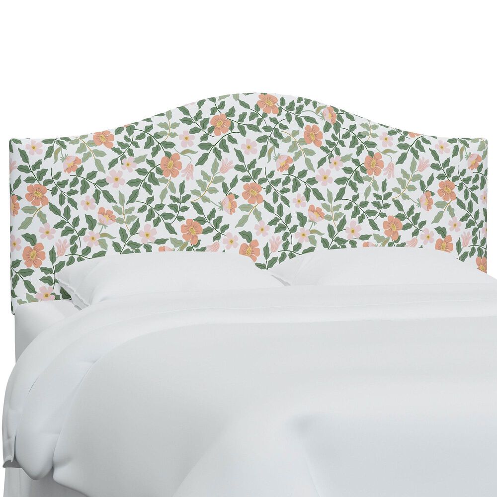 Rifle Paper Co Crafted by Cloth and Company Mayfair Queen Headboard in Aviary Black/Cream, , large