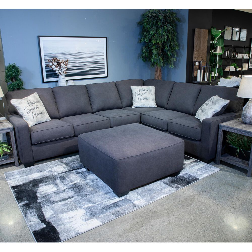 Signature Design by Ashley Lucina Stationary 3-Piece Left Facing Sectional in Charcoal, , large