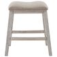 Ashley Skempton Upholstered Counter Stool in Distressed White and Light Brown, , large