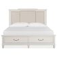 Nicolette Home Willowbrook King Storage Bed with Upholstered Headboard with Dresser and Nightstand in Egg Shell White, , large