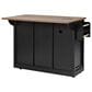 HOMLUX 54" Kitchen Island with Sliding Barn Door in Black, , large
