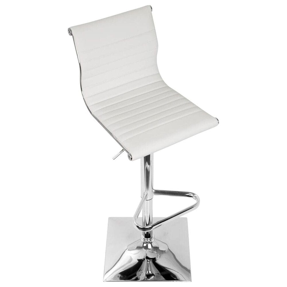 Lumisource Masters Swivel Adjustable Barstool with White Cushion in Chrome, , large