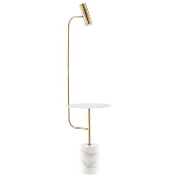 Lite Source Tatum LED Floor Lamp with End Table in White and Gold, , large