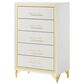 Pacific Landing Lucia 5-Drawer Chest in White and Gold, , large