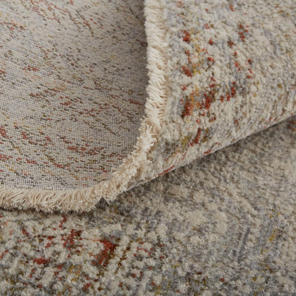 Feizy Kaia 3&#39; x 5&#39; Gray and Rust Area Rug, , large