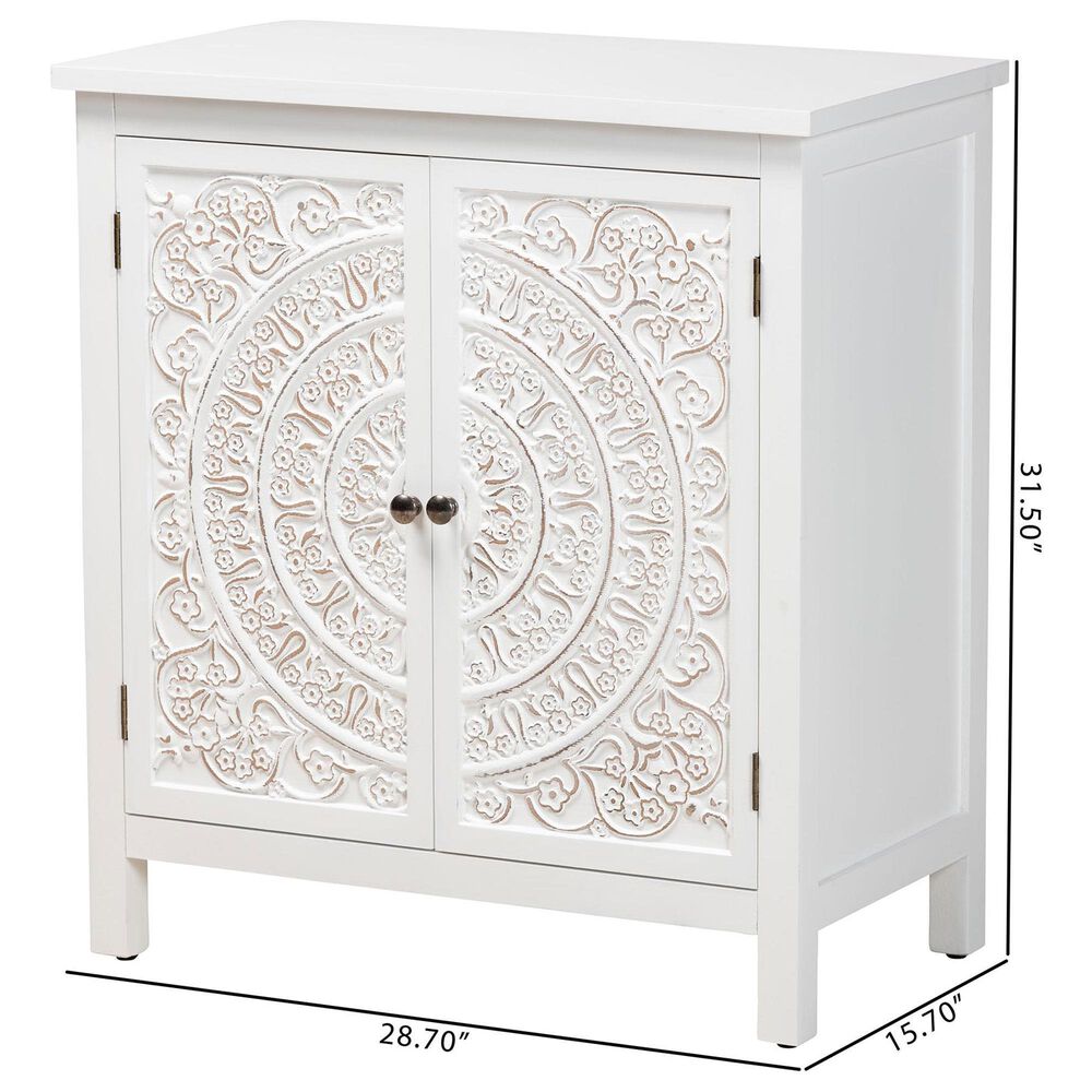 Baxton Studio Yelena 2-Door Storage Cabinet in White, , large