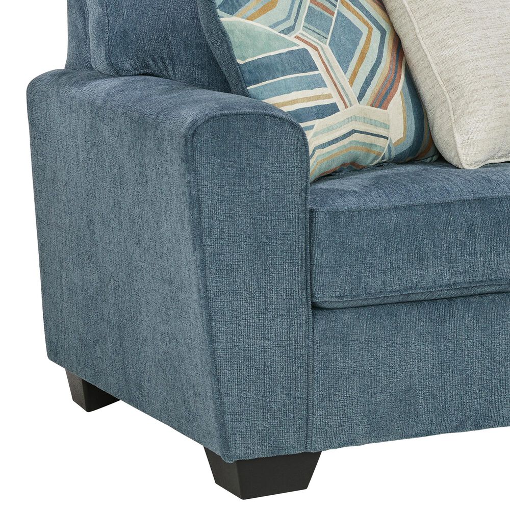 Ashley Cashton Stationary Sofa and Loveseat Set in Blue, , large