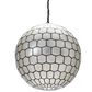 Creative Coop Simone 20" Pendant with Pearly White Shade in Black, , large