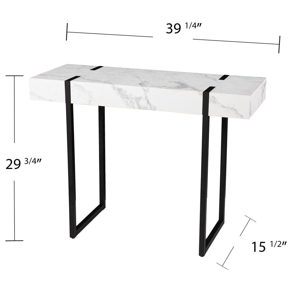 Southern Enterprises Rangley Console Table in Black and White, , large