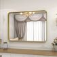 HOMLUX 40" x 30" Rectangular Decorative Wall Mirror in Gold, , large
