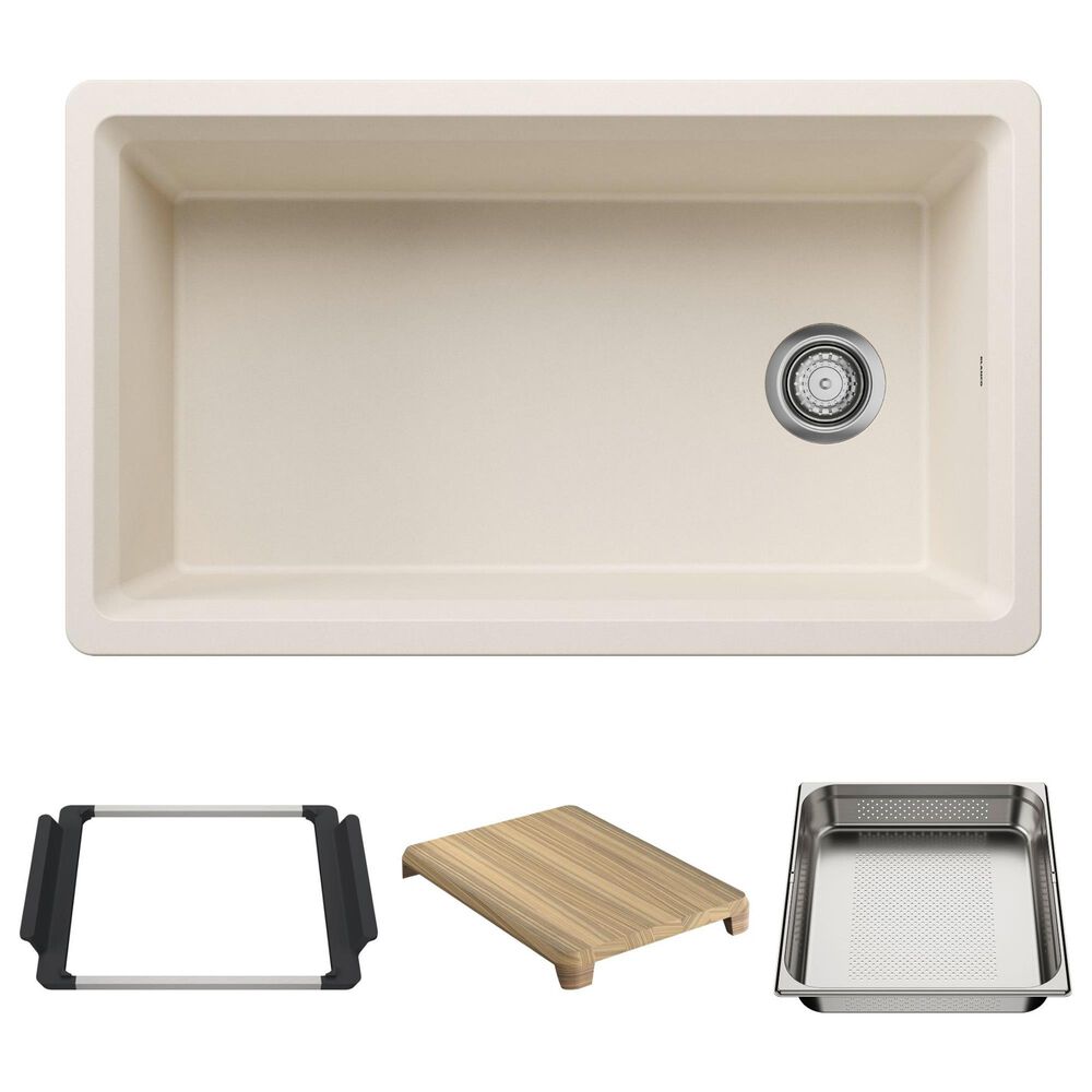Blanco Inteos 33" Undermount Single Bowl Kitchen Sink in Soft White, , large