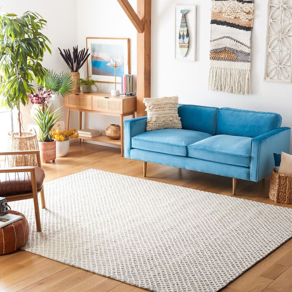 Safavieh Micro-Loop MLP353F 8&#39; x 10&#39; Gray and Ivory Area Rug, , large