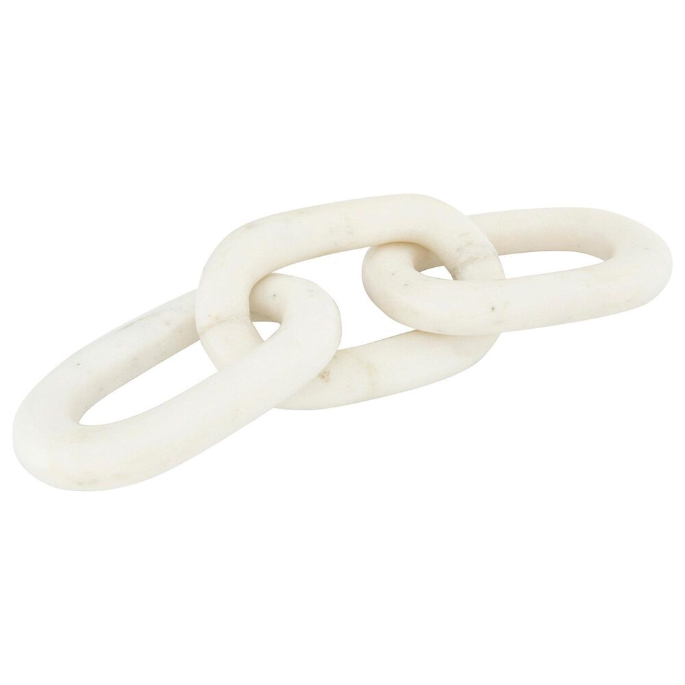 Creative Coop 13" Decorative Marble Chain Link Figurine in White, , large