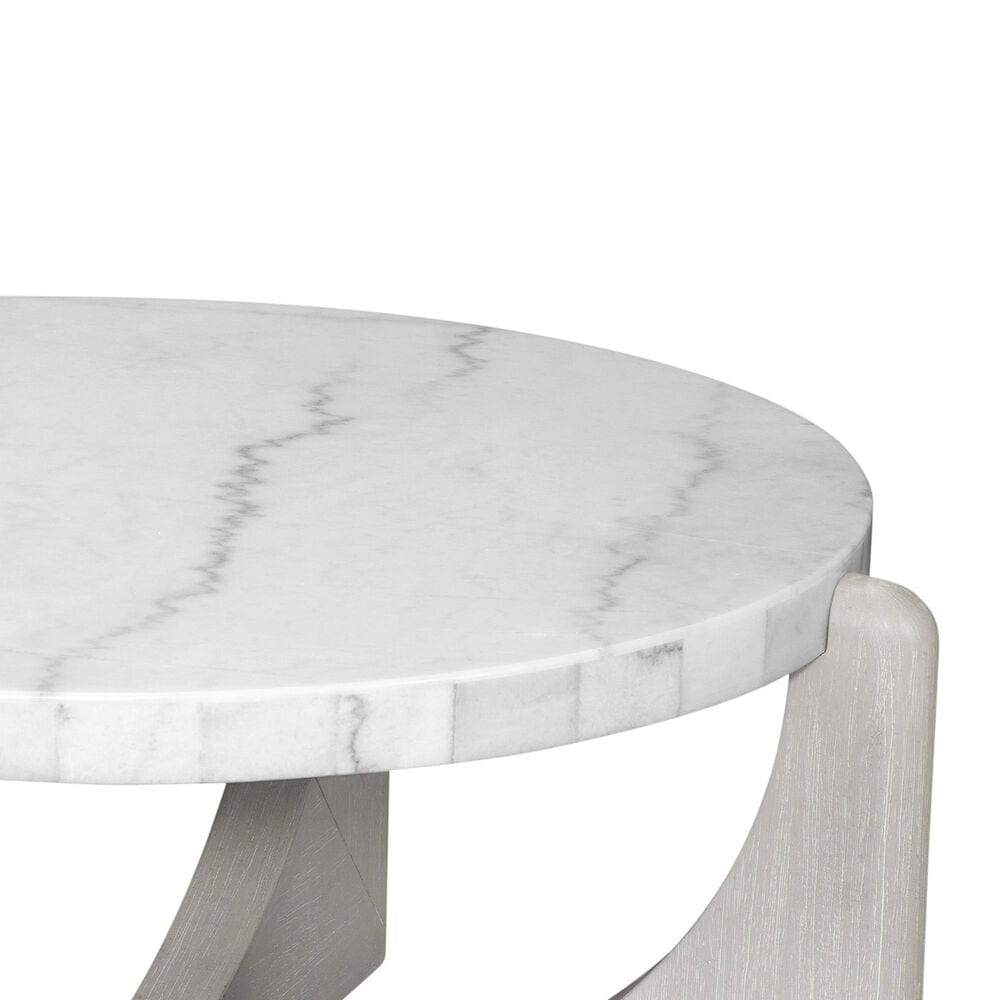 Bassett Mirror Gavin Round Cocktail Table in Driftwood and White, , large