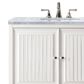 James Martin Vanities Athens 36" Single Bathroom Vanity in Glossy White with 3 cm Carrara White Marble Top and Rectangular Sink, , large