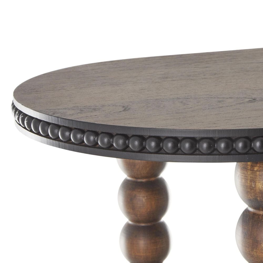 Maple and Jade Oval Spindle Console Table in Brown, , large