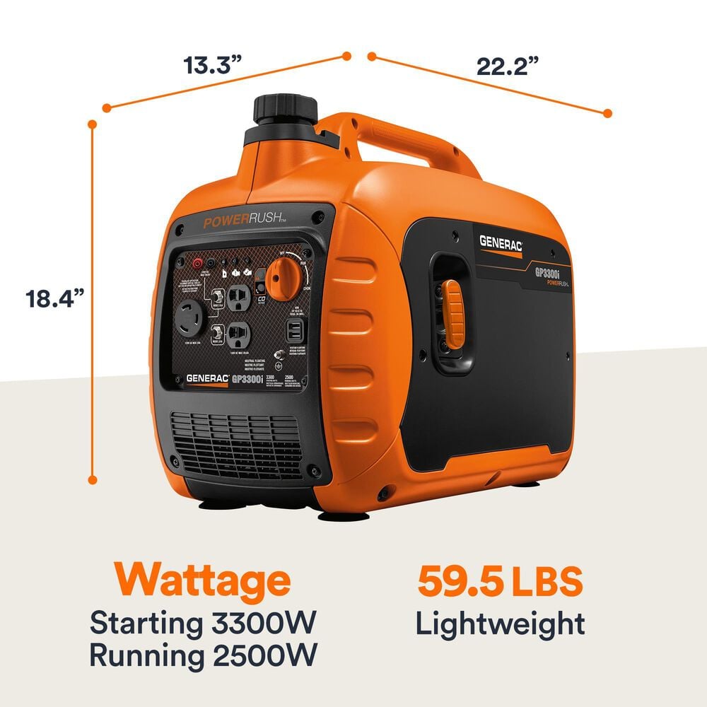 Generac GP3300i Portable Inverter Generator in Orange and Black, , large