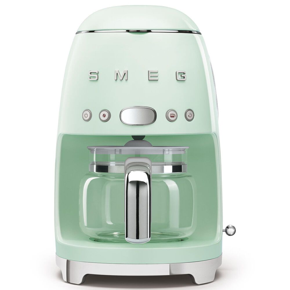 Smeg 47.34 Oz Drip Coffee Maker in Pastel Green and Polished Chrome, , large