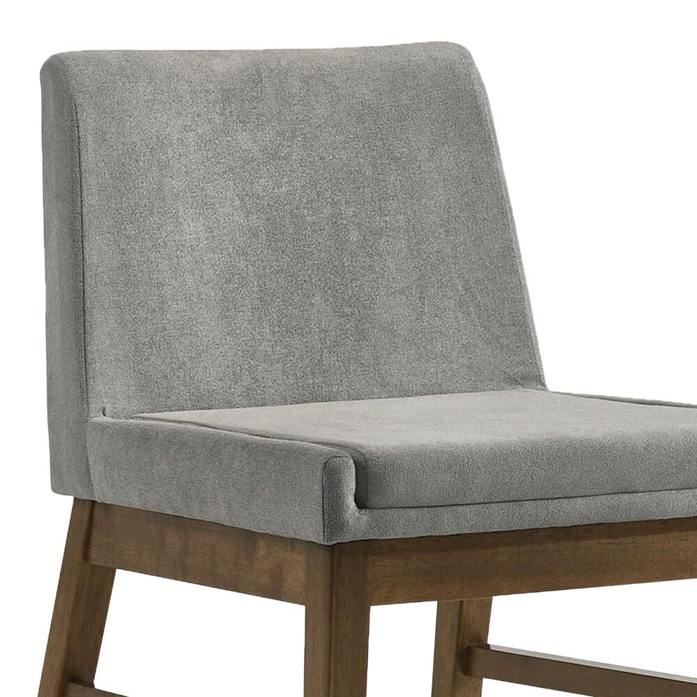 Mayberry Hill Weston Dining Side Chair in Walnut Finish and Smoke Upholstery, , large