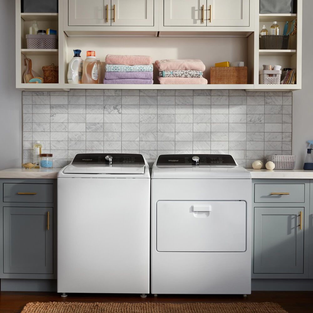 Whirlpool 4.5 Cu. Ft. Top Load Washer and 7 Cu. Ft. Gas Dryer Laundry Pair in White, , large