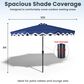 HOMLUX 10" Patio Umbrella with Lights in Dark Blue, , large