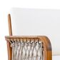 Hearth and Haven Outdoor Club Chair with Handwoven Rope Armrest and Light Teak Frame in Cream, , large