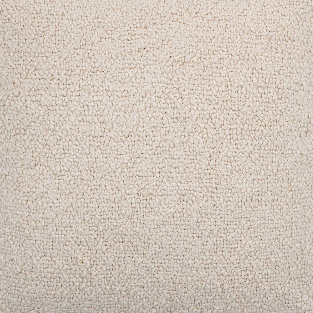 Teak Interiors 20&quot; x 20&quot; Woven Cotton Boucle Throw Pillow in Cream, , large