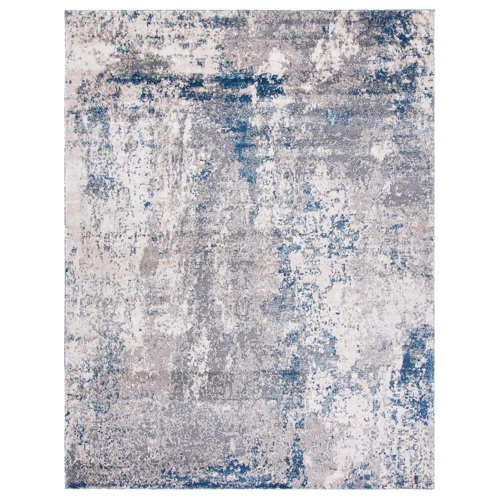 Safavieh Aston ASN718 11" x 15" Grey and Navy Area Rug, , large