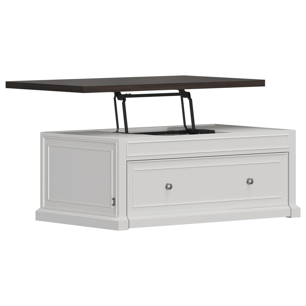 Richlands Furniture Soren Lift Top Dream Console with Twin Convertible Bed in White and Brown, , large