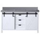 Lexora Home Marsyas 60" Double Bathroom Vanity in White with Grey Quartz Top and Rectangular Sinks, , large