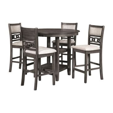 New Heritage Gia 5 Piece Counter Dining Set in Gray, , large
