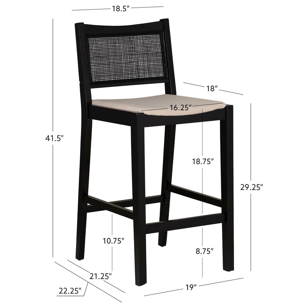 Linon Home Decor Bauer Barstool in Black (Set of 2), , large