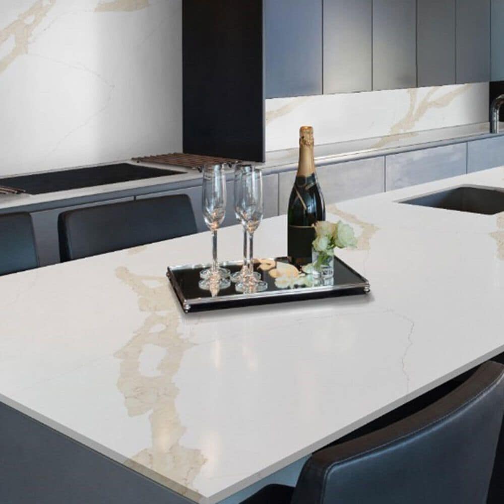 NFM Custom Countertops Calacatta Leon Gold 3cm Quartz Countertop, , large