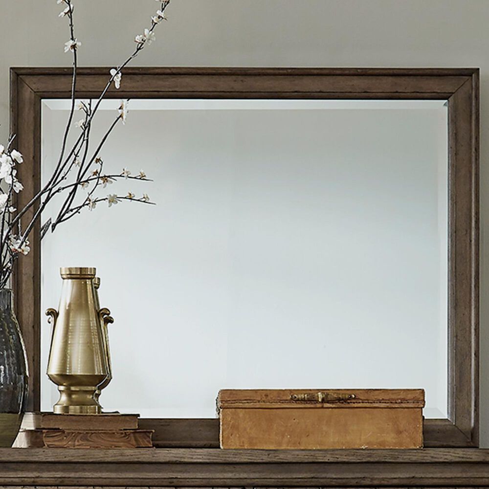 Belle Furnishings Americana Farmhouse Landscape Mirror in Dusty Taupe, , large