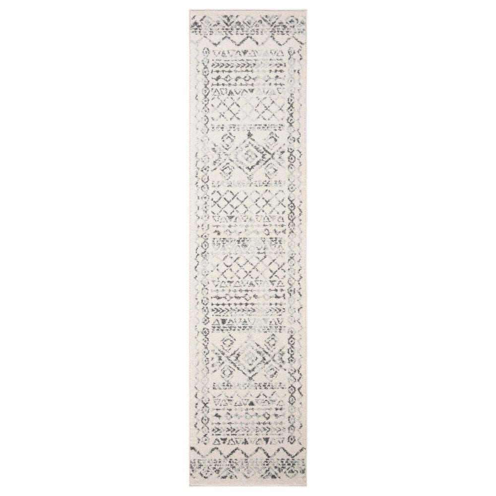Safavieh Tulum Traditional 2" x 11" Ivory and Grey Runner, , large