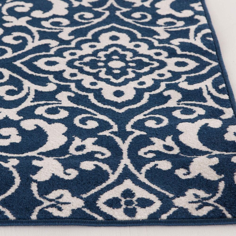 Central Oriental Terrace Tropic Mcbee 7&#39;10&quot; x 9&#39;10&quot; Sapphire and Snow Area Rug, , large