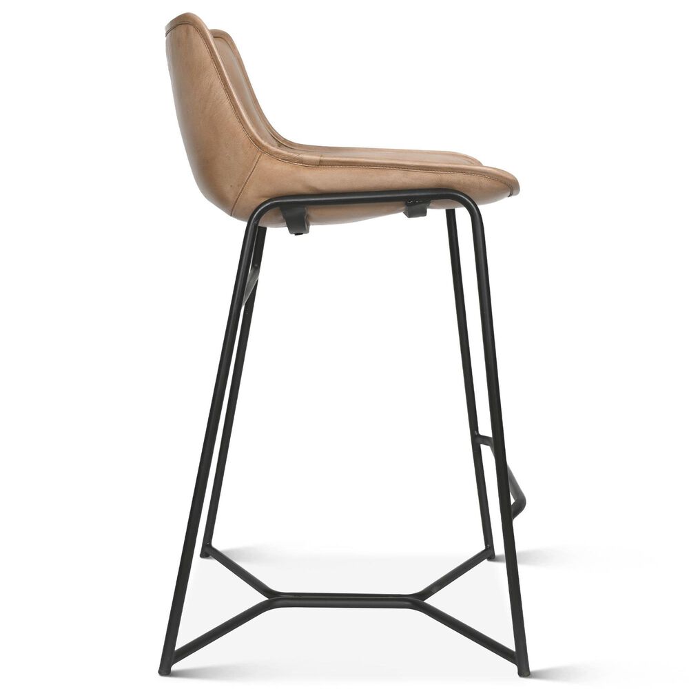 Home Trends &amp; Design Essex Stanley Counter Stool in Top Grain Leather, , large