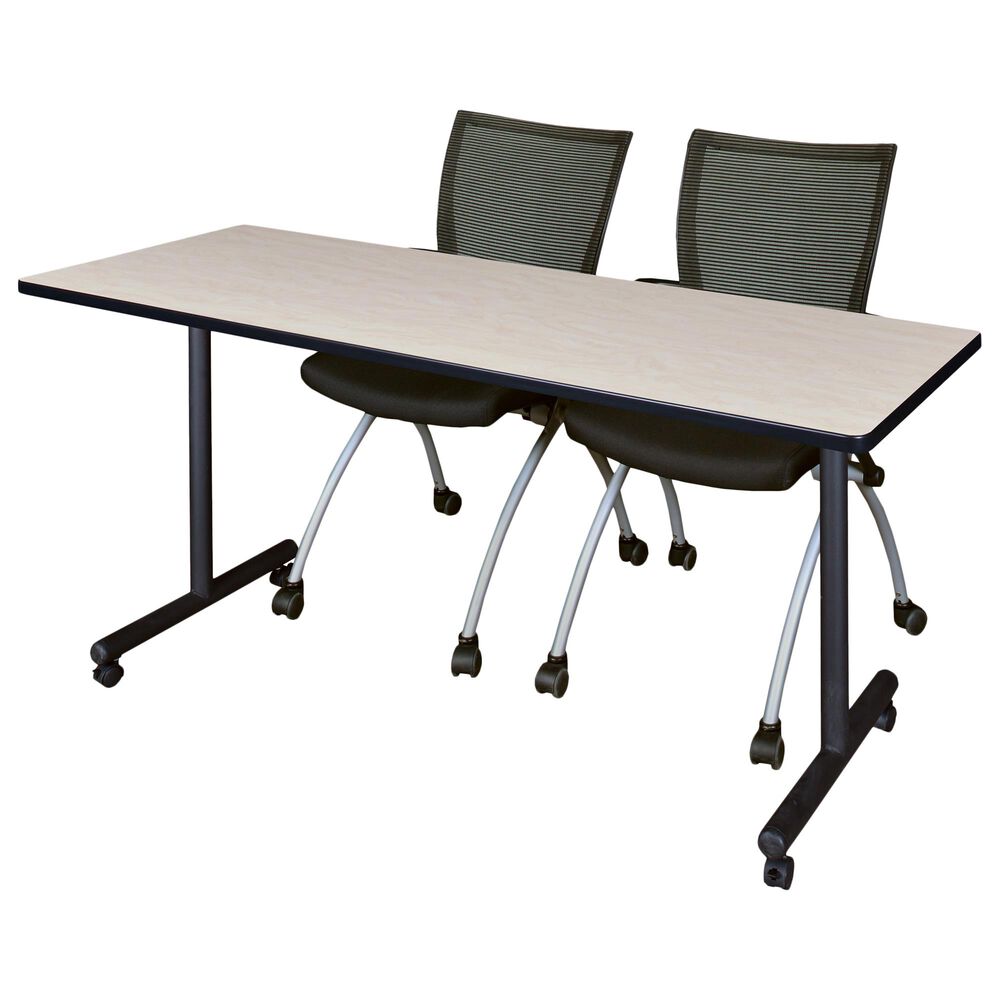 Regency Global Sourcing Kobe 3-Piece Training Table Set in Maple/Black, , large