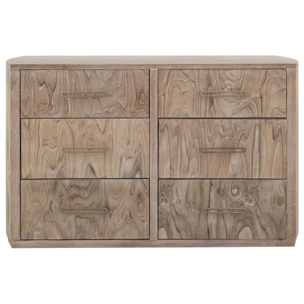 Fallridge Balam 6-Drawer Dresser and Mirror in White, , large