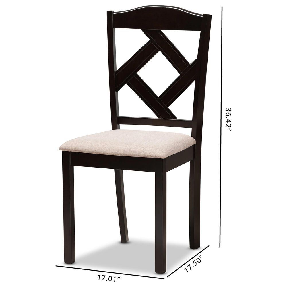 Baxton Studio Ruth Side Chair in Dark Brown (Set of 2), , large